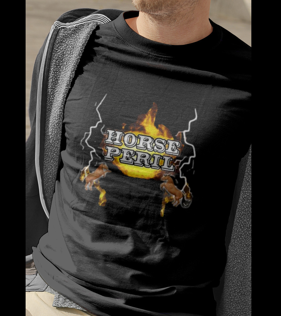 Horse Peril Flames And Lightning With Horses T-Shirt