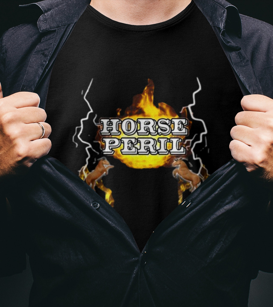Horse Peril Flames And Lightning With Horses T-Shirt