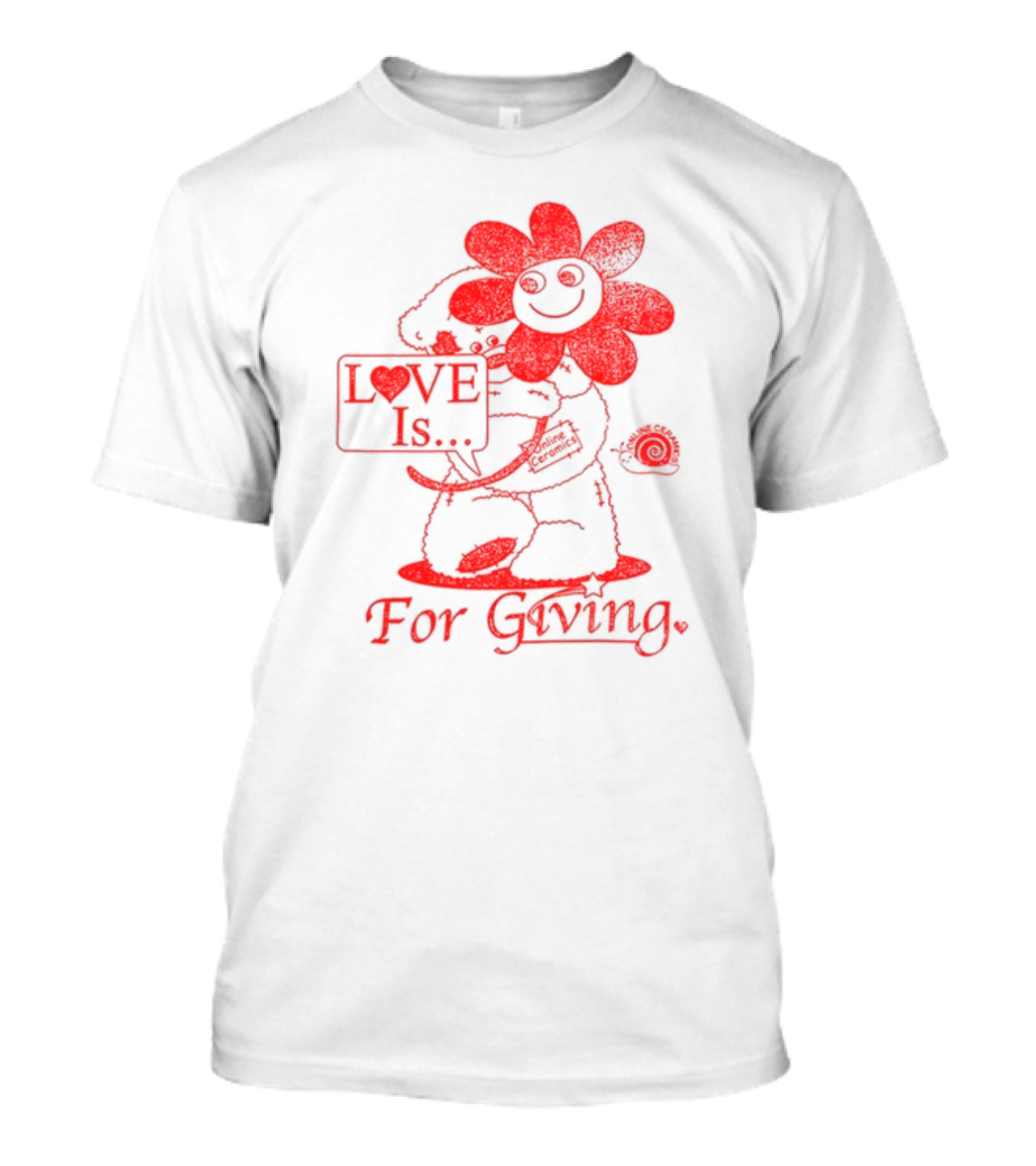 LOVE Is For Giving Smiling Flower And Bear Hugging T-Shirt