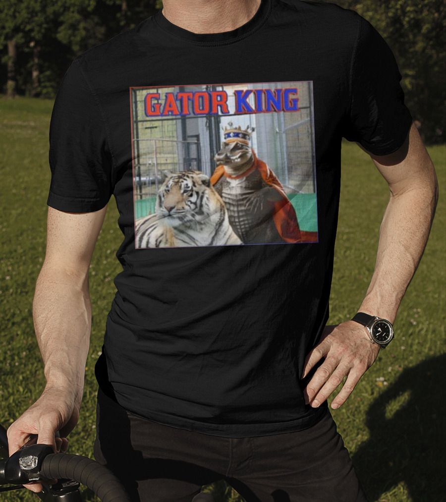Gator King Crowned Alligator With Tiger T-Shirt