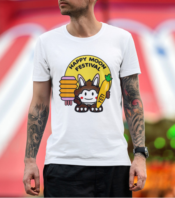 Premium T-Shirt: Rockstar Games Happy Moon Festival Yeti Lantern Rabbit T-Shirt Rockstar Games Happy Moon Festival Yeti Lantern Rabbit T-Shirt