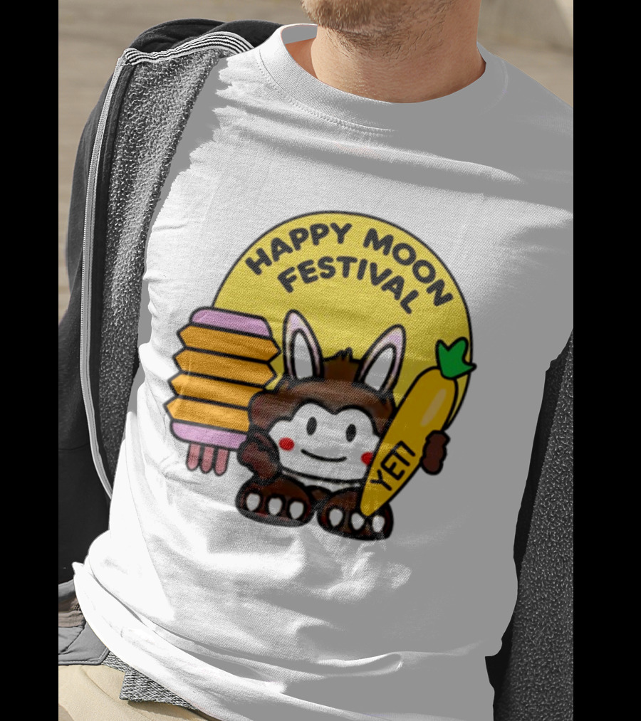 Rockstar Games Happy Moon Festival Yeti Lantern Rabbit T-Shirt