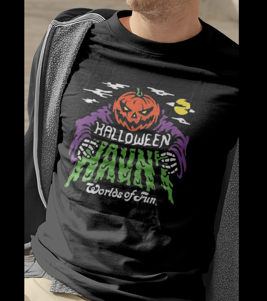 Halloween Haunt Pumpkin Worlds Of Fun T-Shirt
