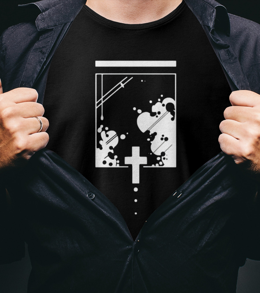 Kuro Casual Drip Infusion Symbol With Cross T-Shirt