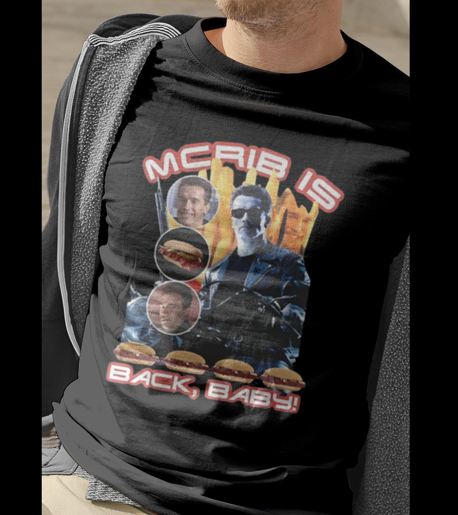 Mcrib Is Back Baby Terminator Inspired Burger T-Shirt