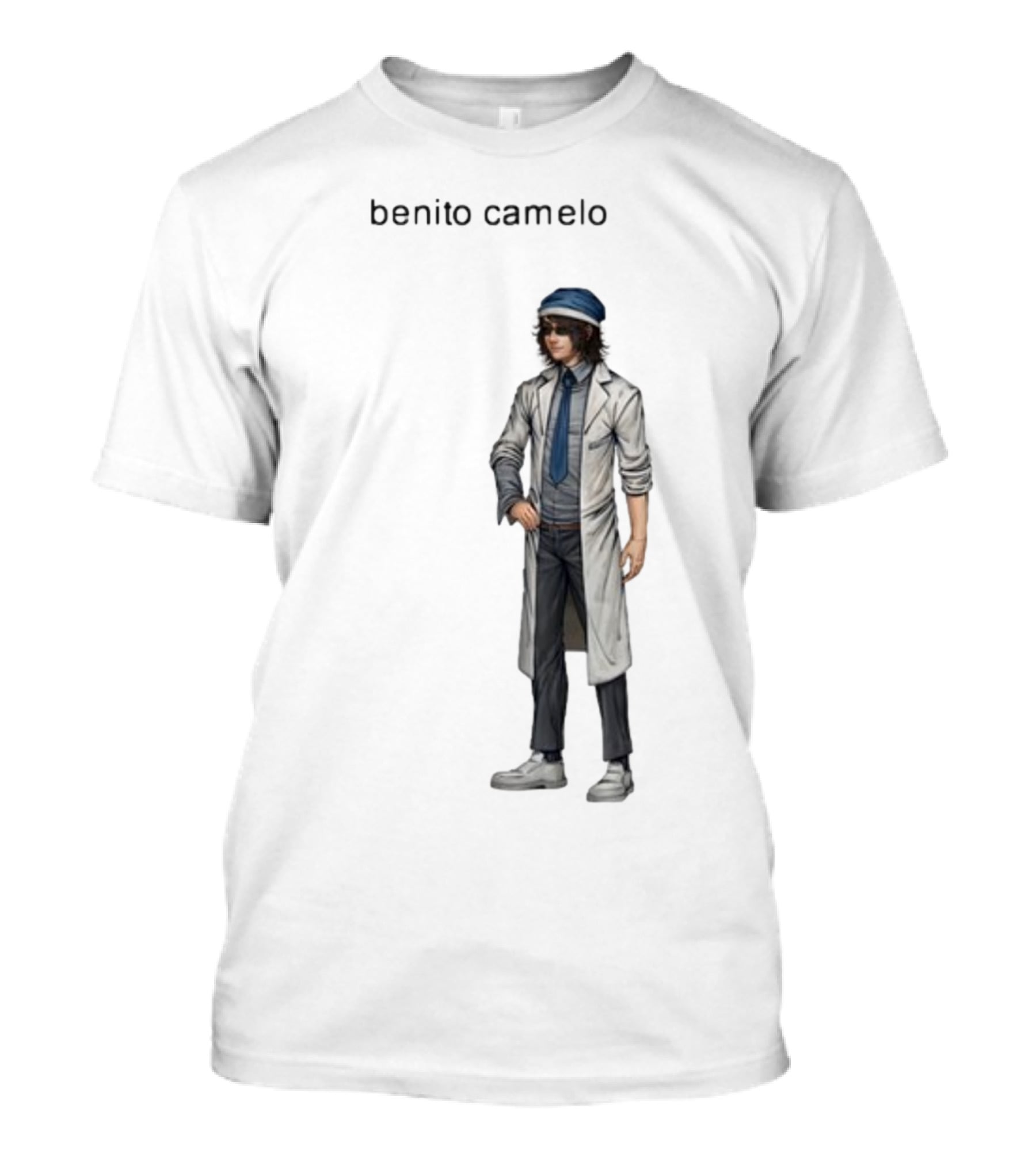 Sempre Benito Camelo Character In White Coat And Blue Hat T-Shirt