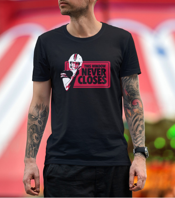 Premium T-Shirt: This Window Never Closes Football Player T-Shirt This Window Never Closes Football Player T-Shirt
