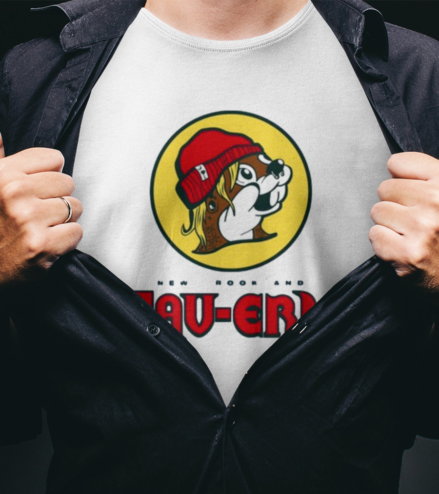 New Brookland Tavern Buc-Ees Nbt Logo With Red Hat Mascot T-Shirt