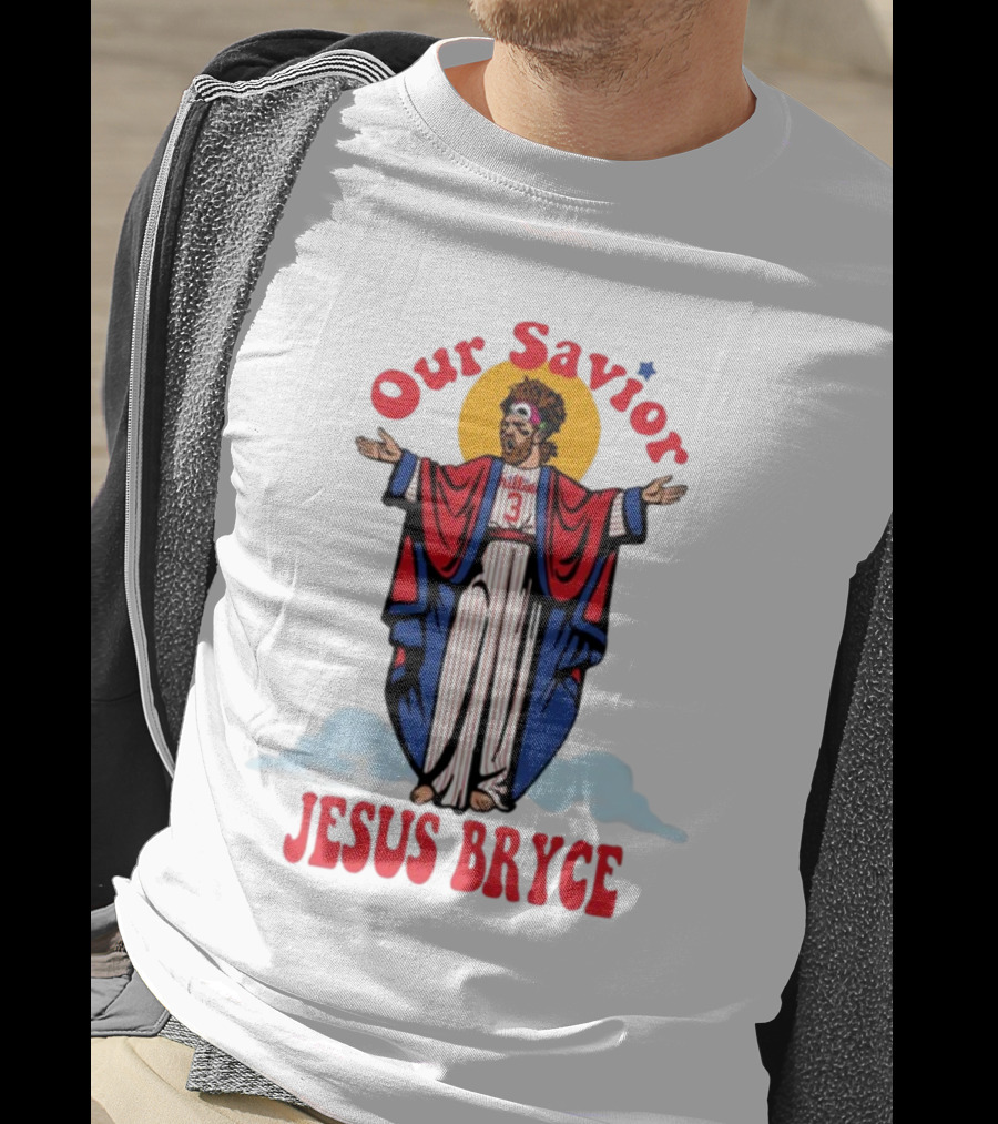 Our Savior Jesus Bryce Illustrated In Baseball Robes T-Shirt
