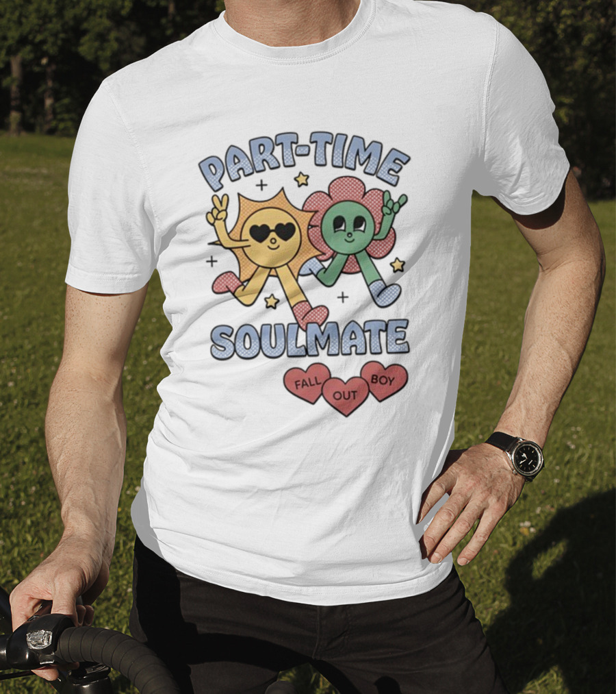 Part-Time Soulmate Fall Out Boy Hearts And Happy Flowers T-Shirt