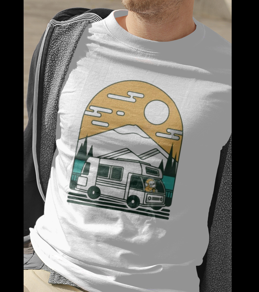 Cdawgva Road Trippin Camper Adventure Under A Mountain Sunrise T-Shirt