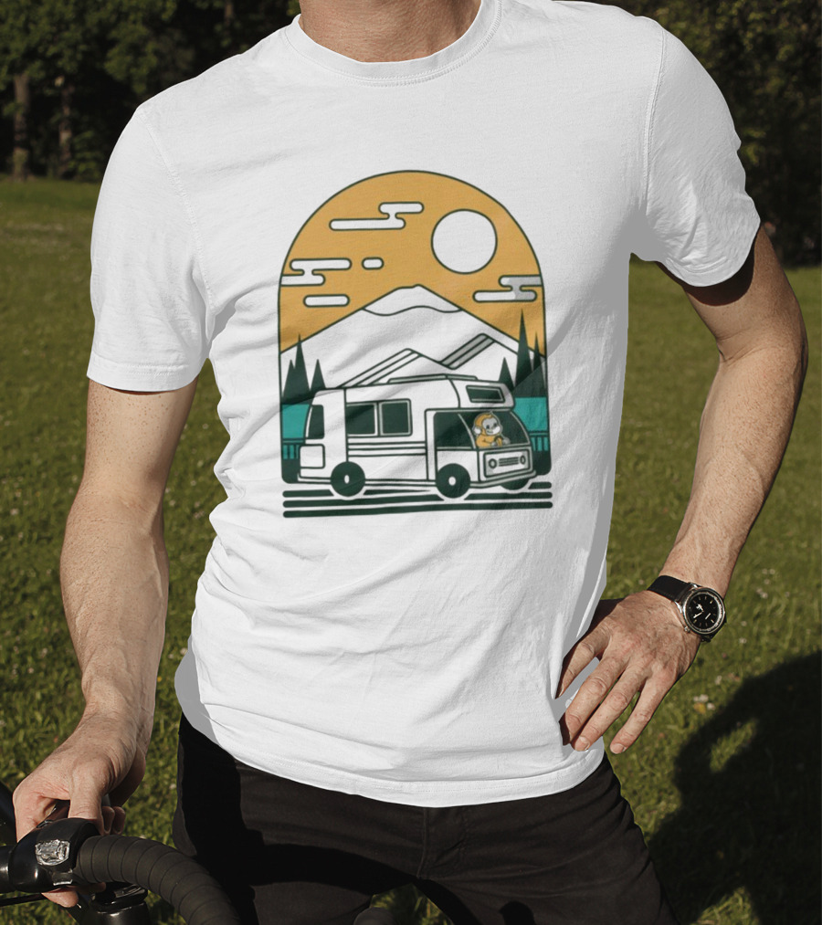 Cdawgva Road Trippin Camper Adventure Under A Mountain Sunrise T-Shirt