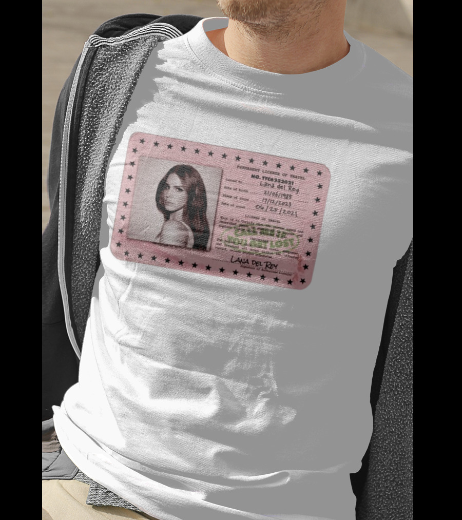 Permanent License Of Travel Lana Del Rey Id Card Stars T-Shirt