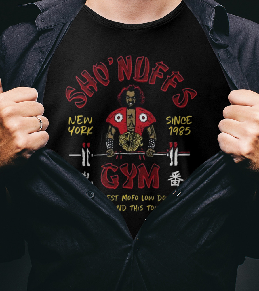 Sho'nuff's Gym New York Since 1985 Baldest Mofo Low Down Around This Town T-Shirt