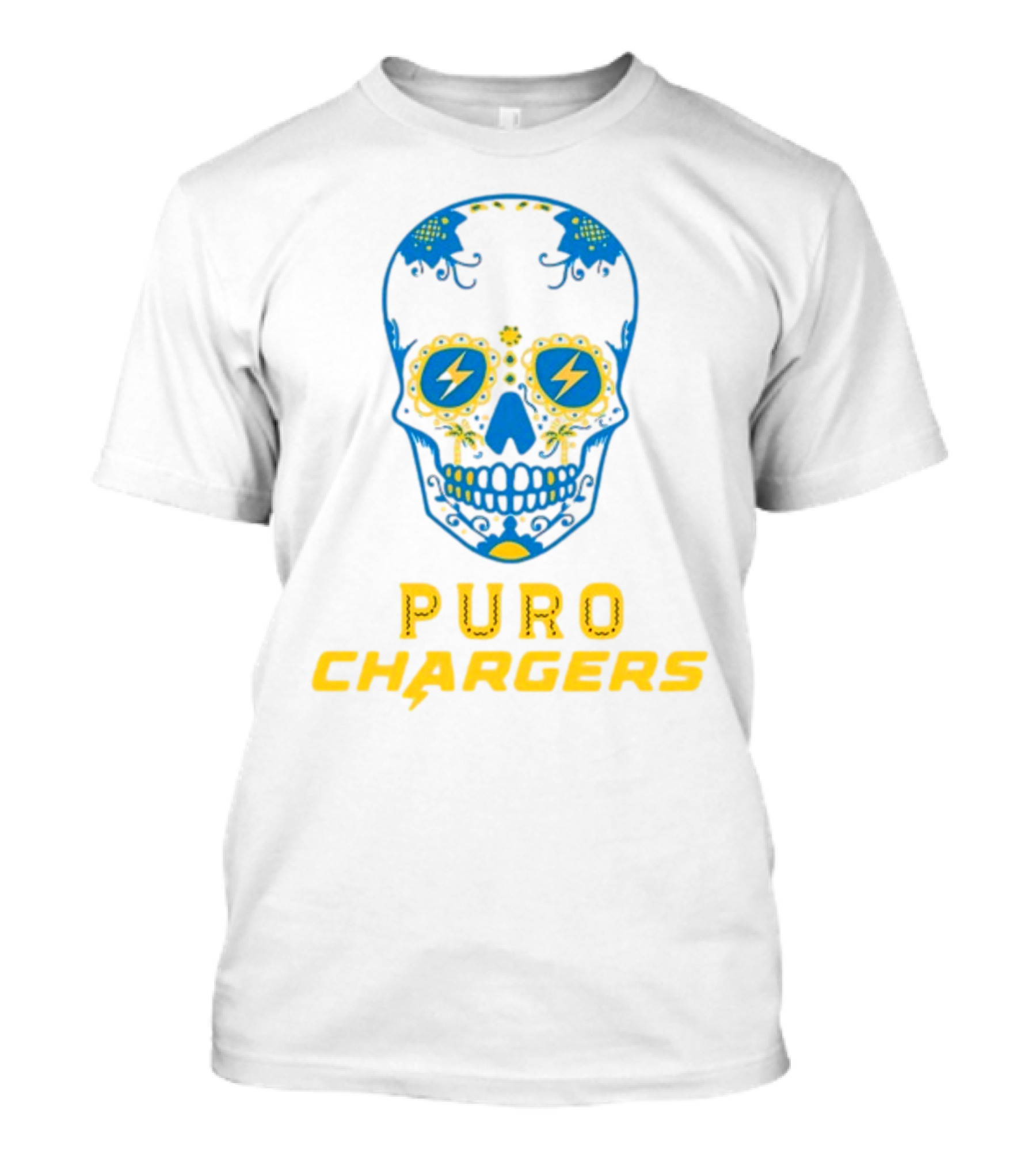 Puro Chargers Skull Lightning Bolt T-Shirt