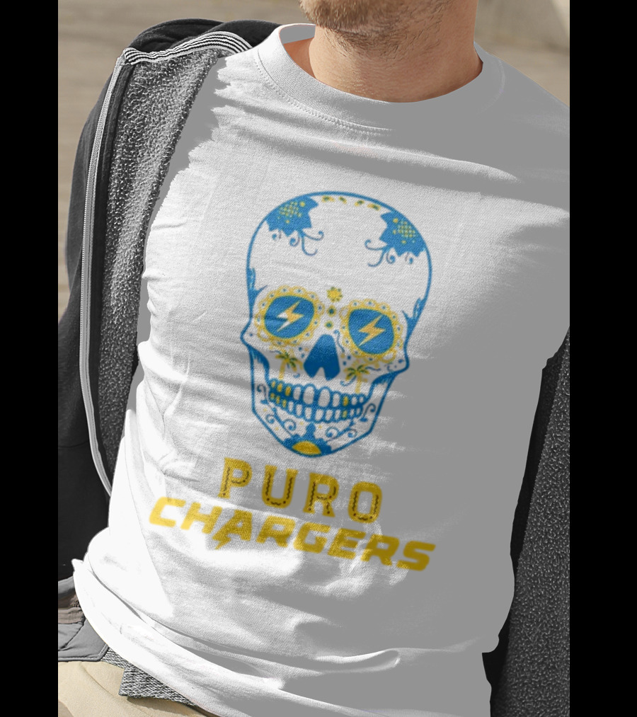 Puro Chargers Skull Lightning Bolt T-Shirt
