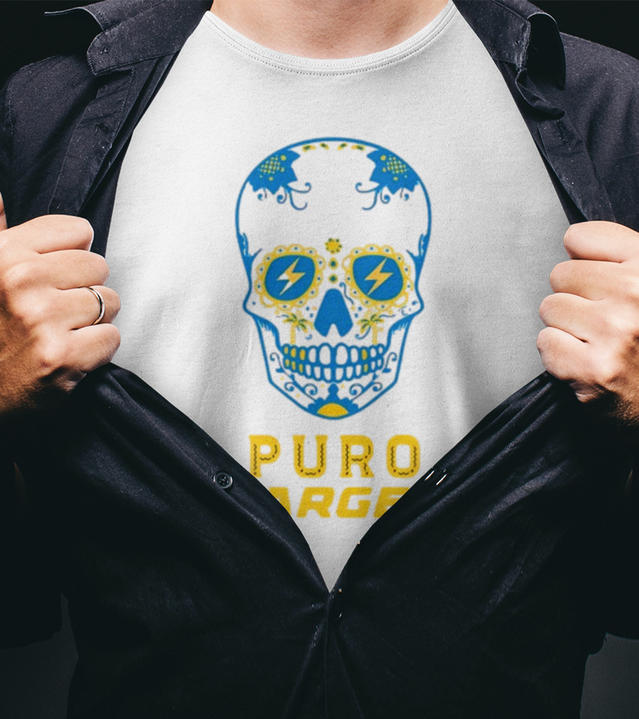Puro Chargers Skull Lightning Bolt T-Shirt