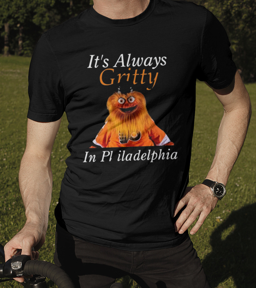It's Always Gritty In Philadelphia Hockey Mascot Flyers Orange T-Shirt