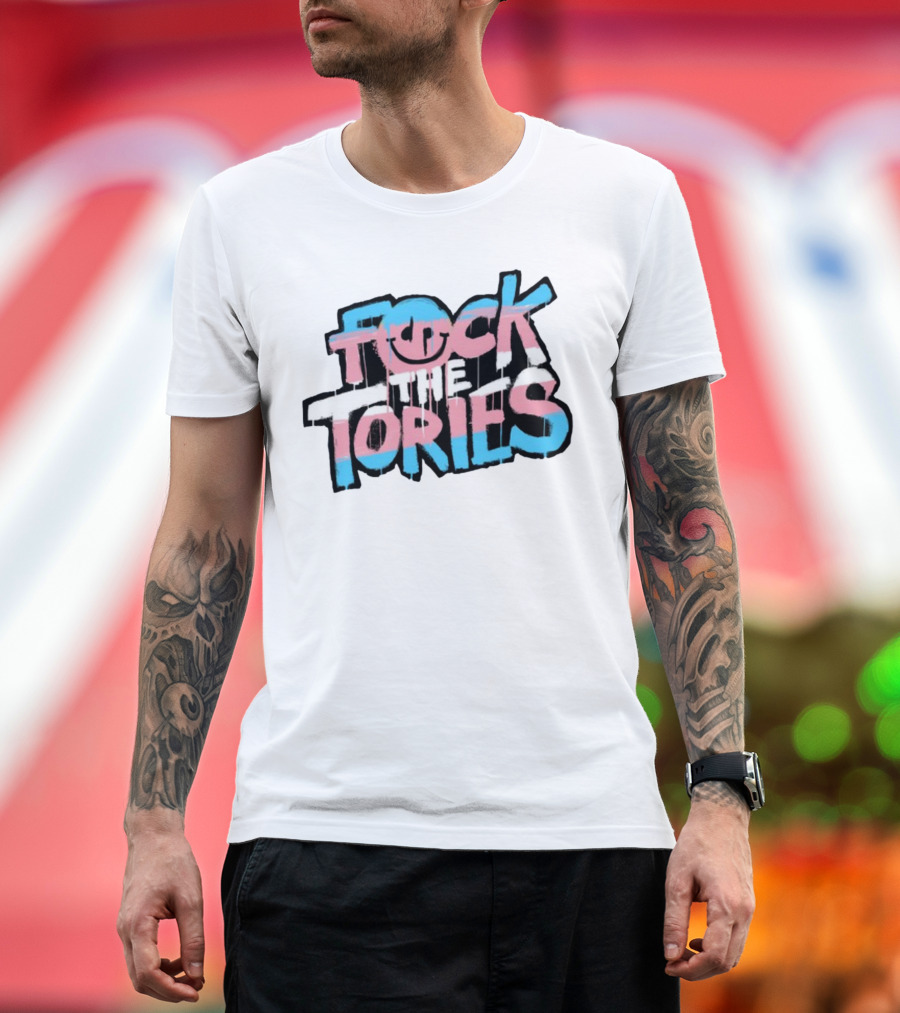 Fock The Tories Trans Flag T-Shirt