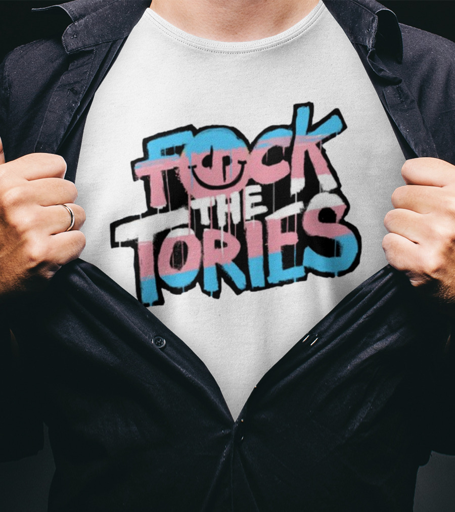 Fock The Tories Trans Flag T-Shirt