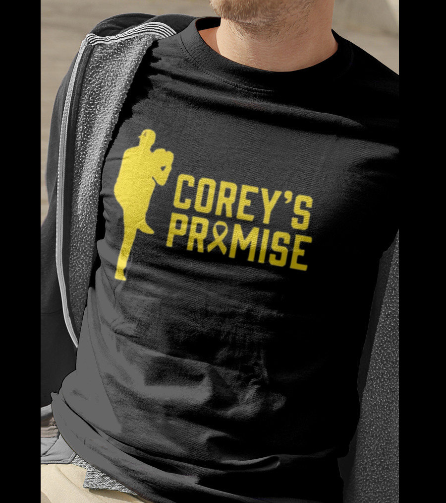 Corey's Promise Yellow Ribbon Baseball Player T-Shirt