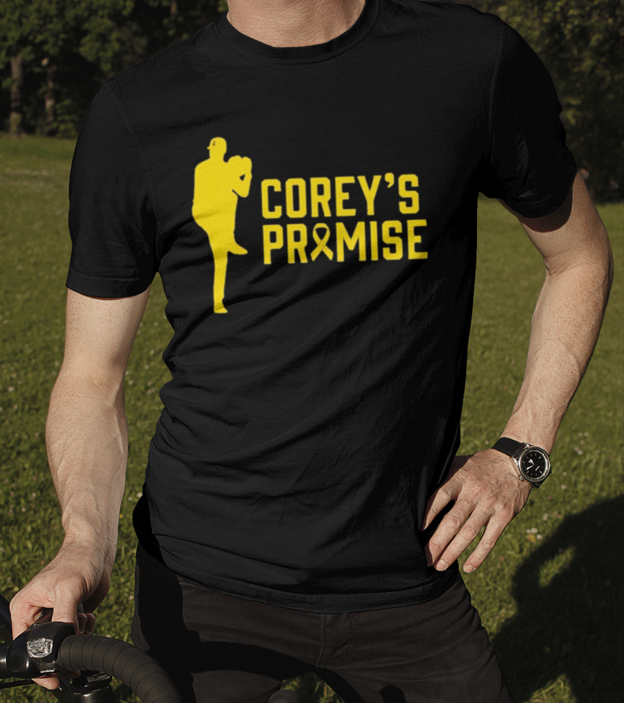Corey's Promise Yellow Ribbon Baseball Player T-Shirt