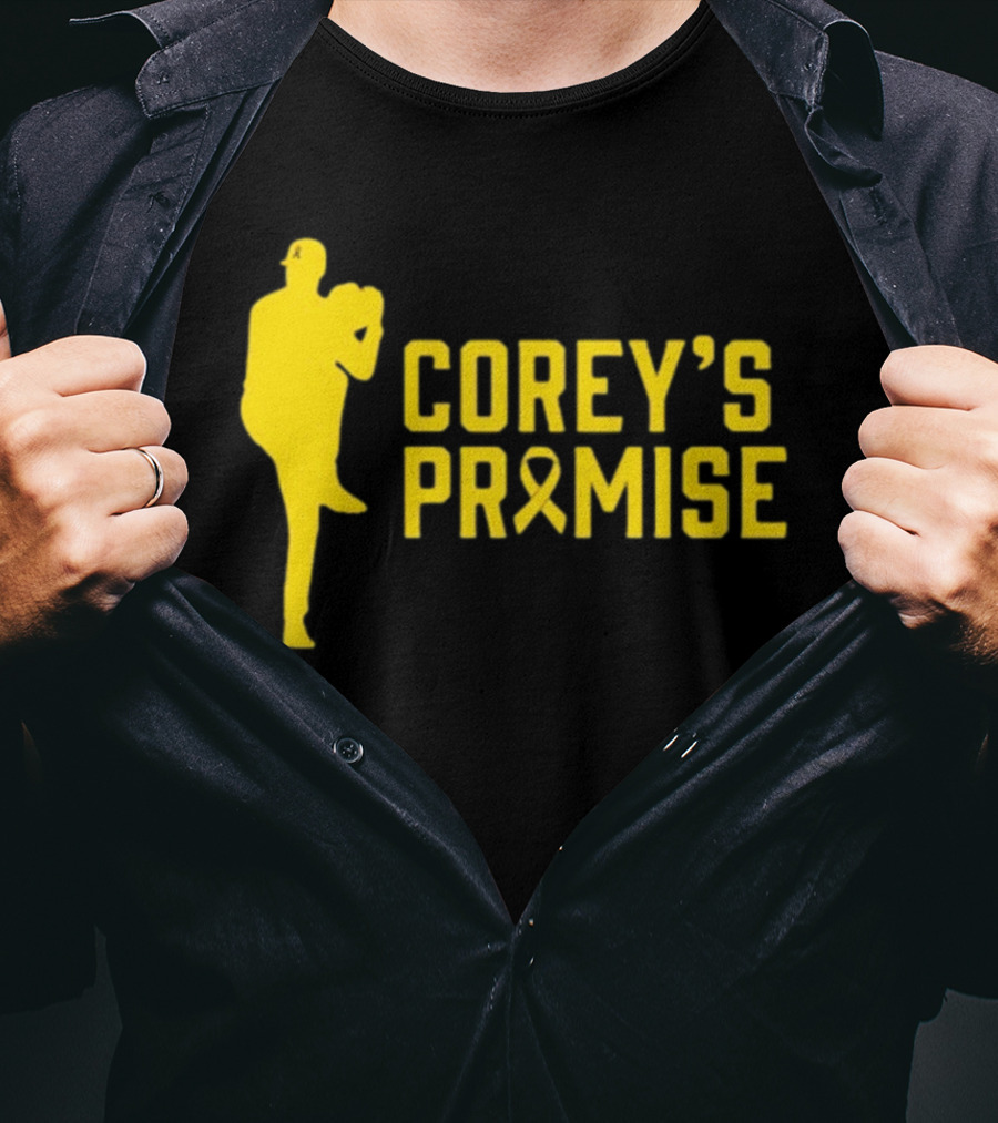 Corey's Promise Yellow Ribbon Baseball Player T-Shirt