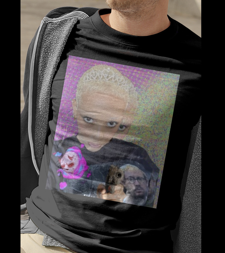 Doja Cat Sam Hyde Tiara Emoji Gun Sweater Multicolored Background T-Shirt