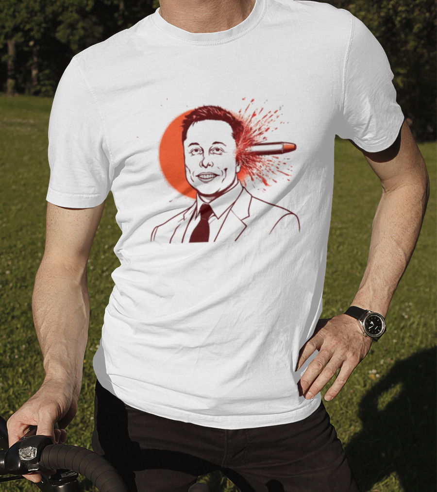Gayest Tone Bullet Through The Head Elon Musk T-Shirt