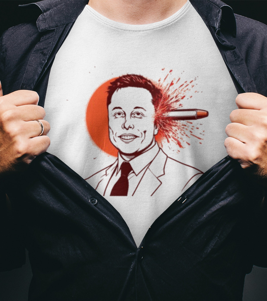 Gayest Tone Bullet Through The Head Elon Musk T-Shirt