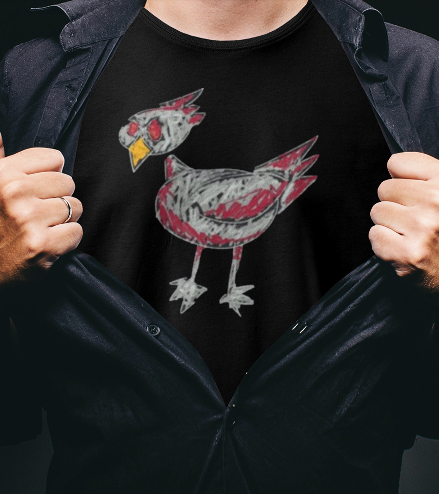 Drew A Picasso Childlike Cardinal Sketch T-Shirt