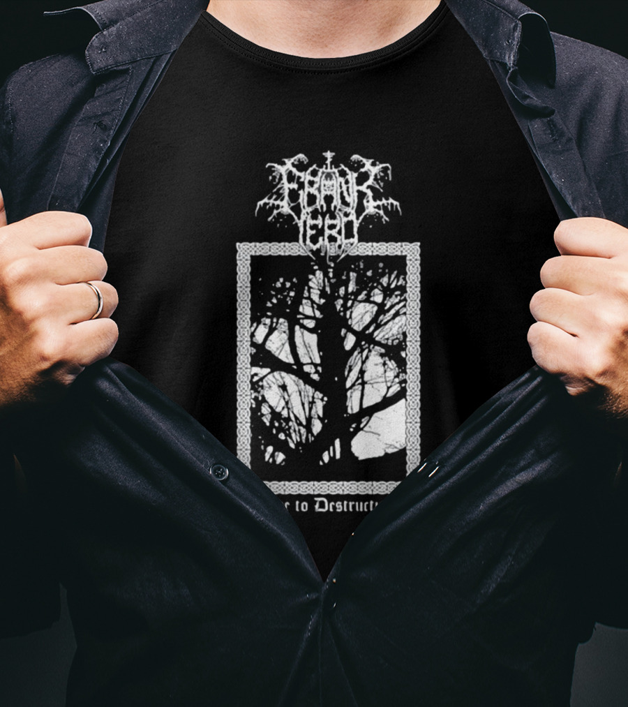 Frnkiero Ode To Destruction Tree Silhouette Black Metal T-Shirt