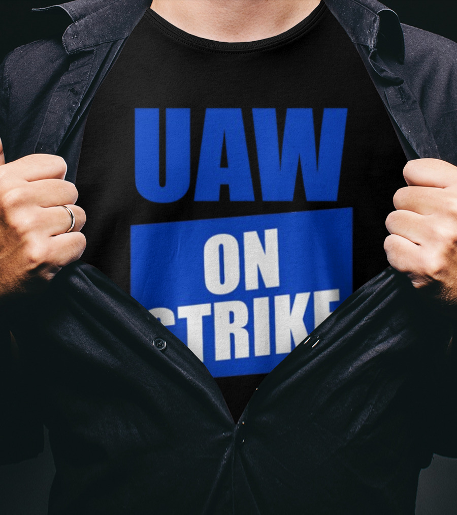 UAW On Strike Bold Blue Protest T-Shirt