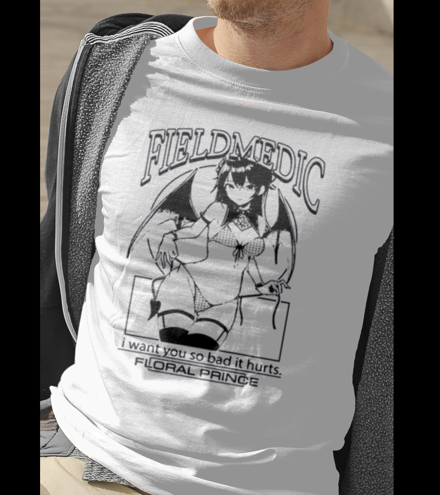 Field Medic Anime Girl I Want You So Bad It Hurts Floral Prince T-Shirt