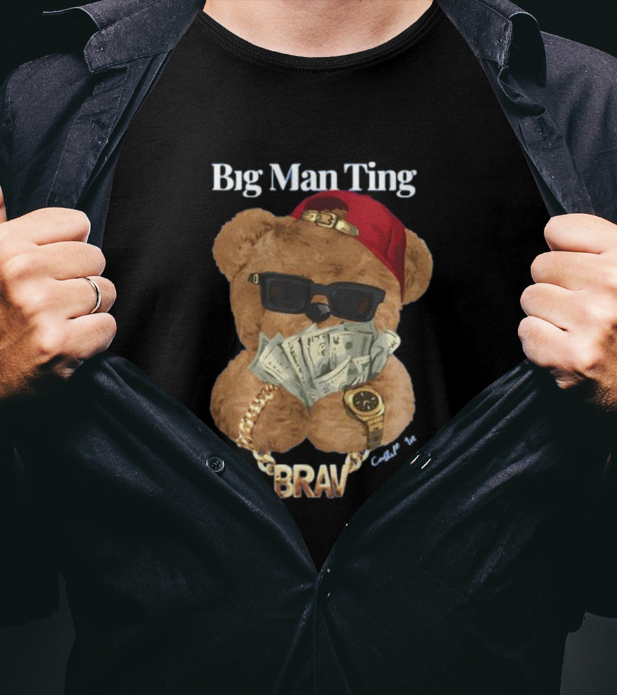 Big Man Ting Castillo Bear With BRAV Chain And Cash T-Shirt
