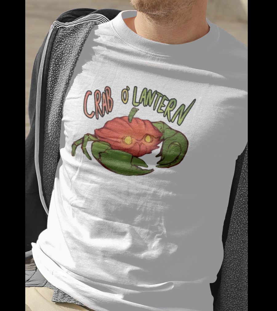 Crab O' Lantern Pumpkin Crab Creature With Glowing Eyes T-Shirt