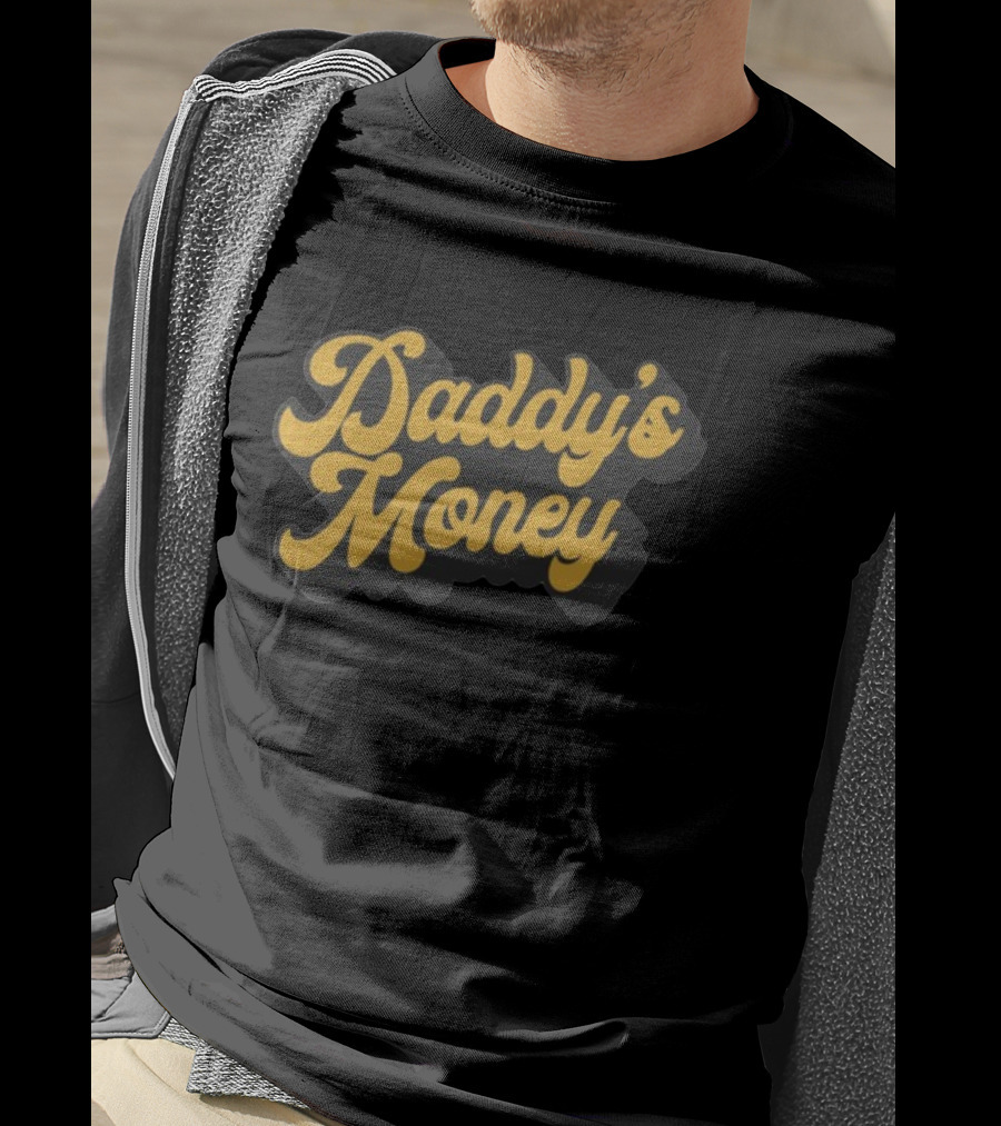 Daddy's Money Yellow Retro Font T-Shirt