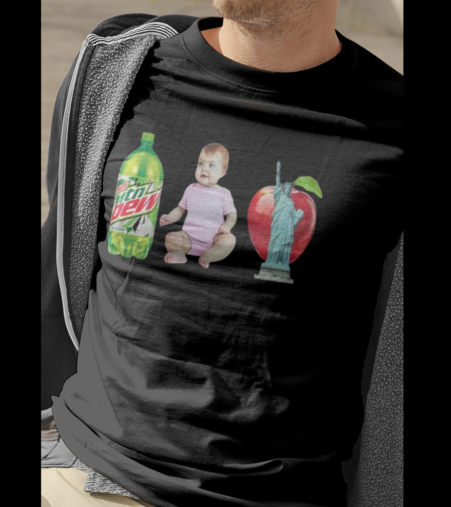 Diet Mountain Dew Baby Statue Of Liberty Apple New York City T-Shirt