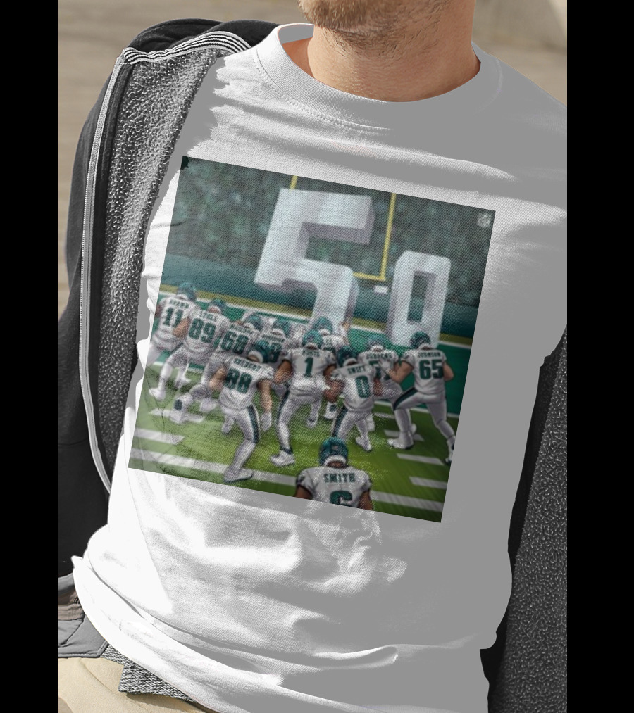 Jalen Hurts Brotherly Shove 5-0 Eagles Victory T-Shirt