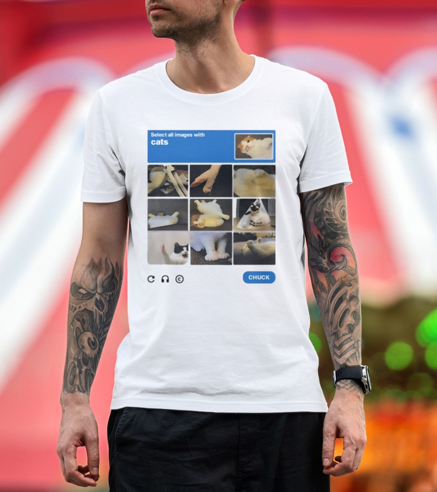 Select All Images with Cats By Soleilbyul I Am Not Robot T-Shirt
