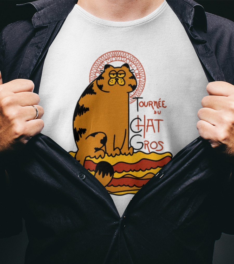 Tournée Du Chat Gros Garfield Art Nouveau T-Shirt