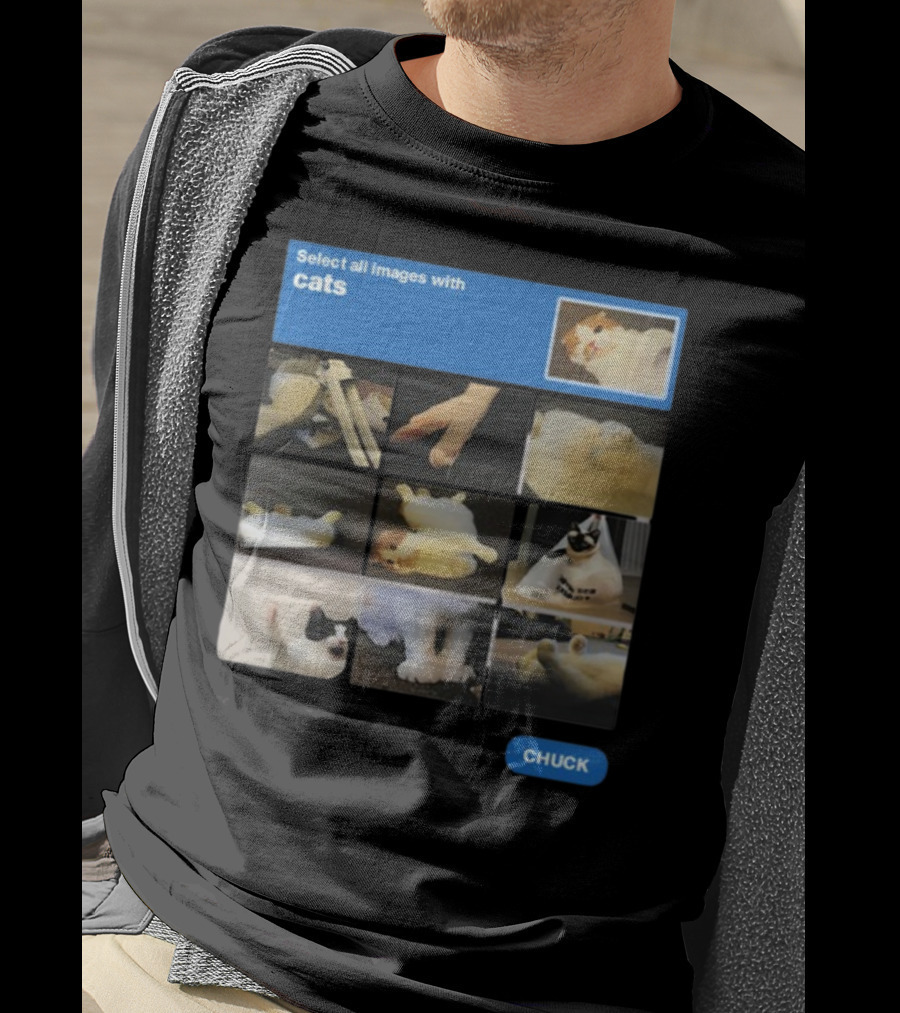 Soleilbyul I Am Not Robot Select All Images With Cats Chuck T-Shirt