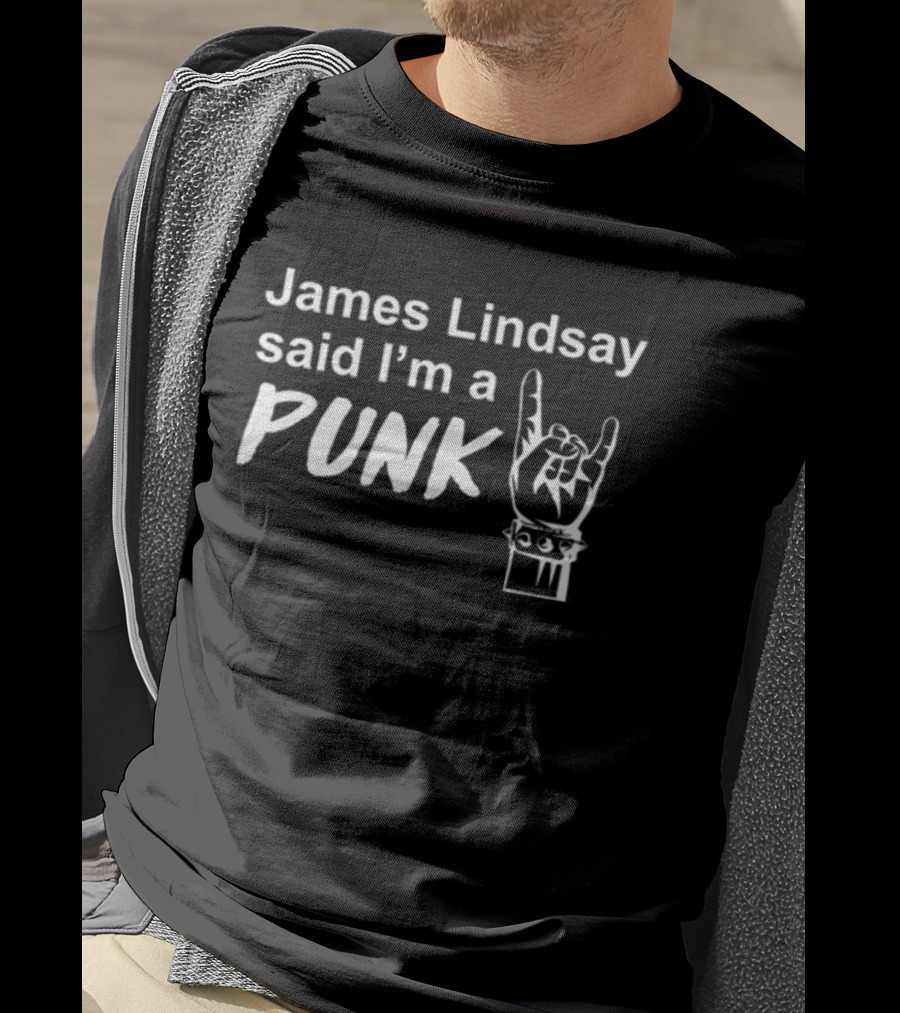 James Lindsay Said I'm A Punk Rock Hand Gesture Spiked Wristband T-Shirt