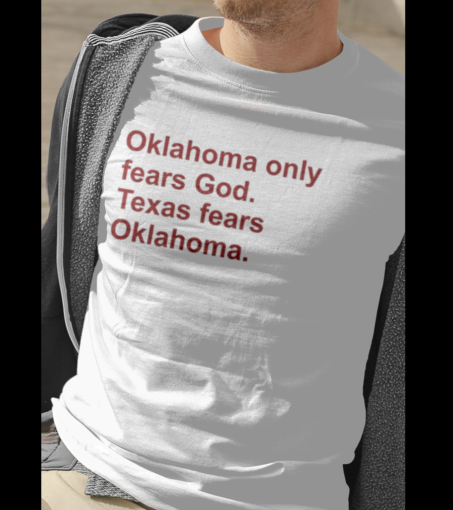 Oklahoma Only Fears God Texas Fears Oklahoma Red T-Shirt
