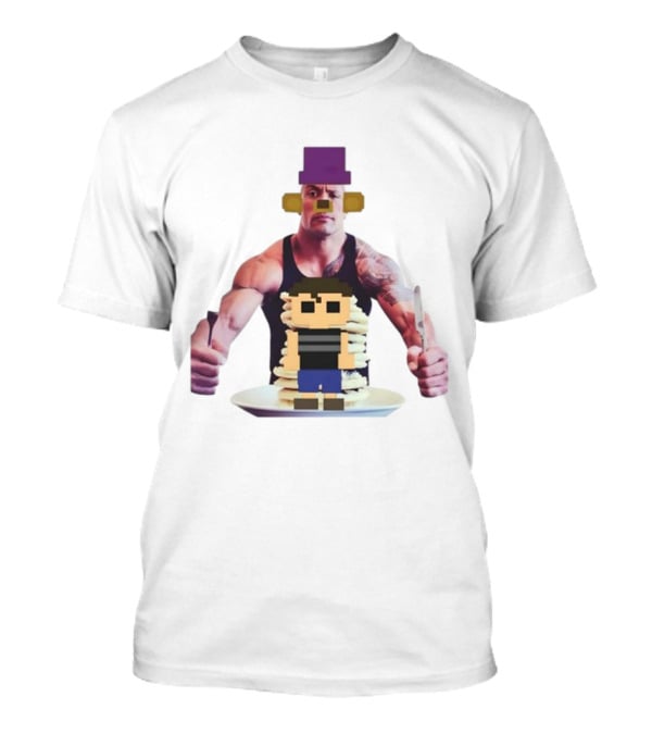 Fredbea The Rock Eats The Crying Child Pancakes Image Mashup T-Shirt