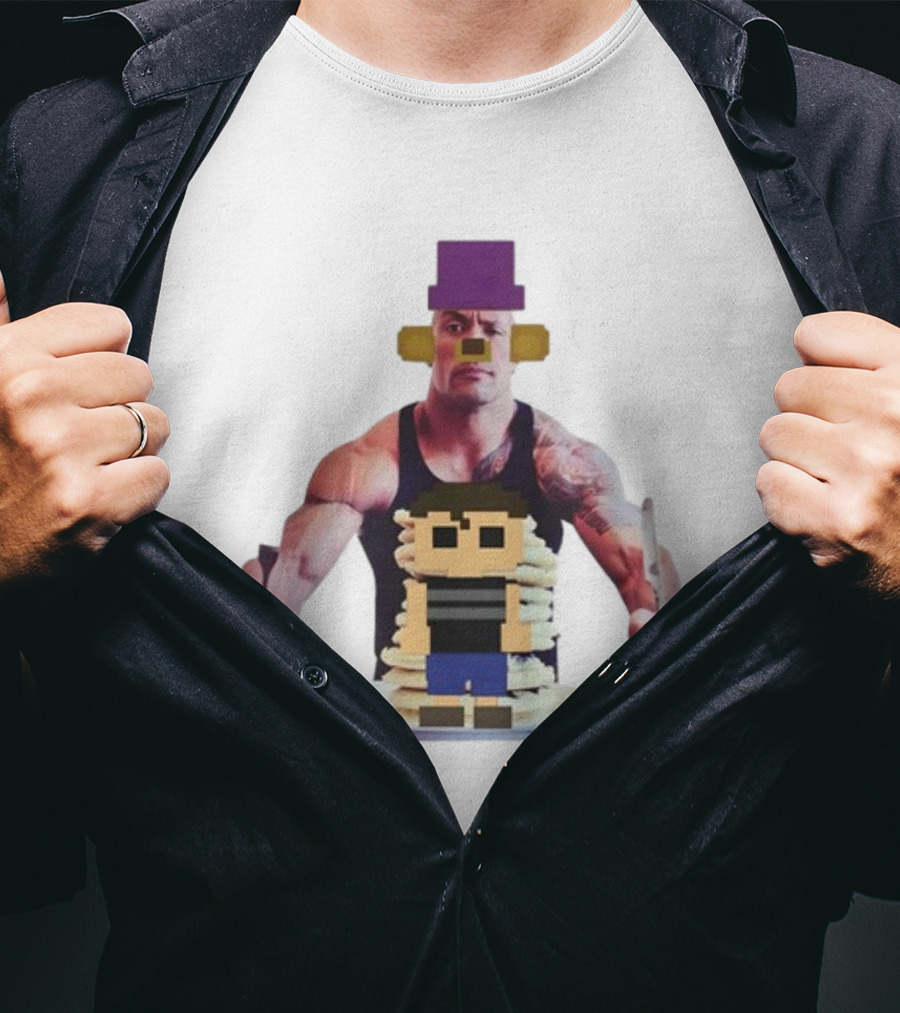 Fredbea The Rock Eats The Crying Child Pancakes Image Mashup T-Shirt