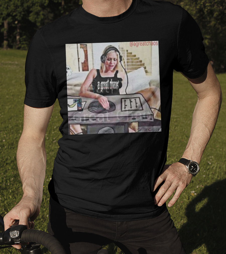 A Great Chaos DJ Mixing Beats At Home Console T-Shirt