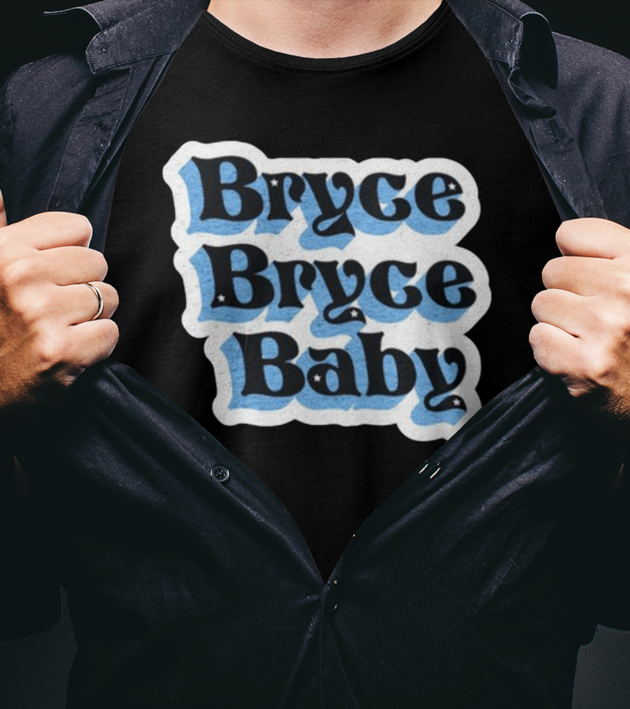Bryce Bryce Baby Retro Funky Stars Typographic T-Shirt