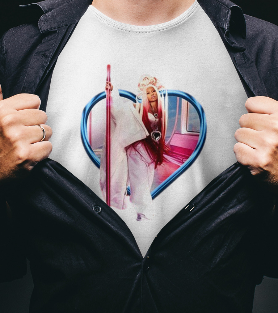 Nicki Minaj Heart Frame Pink Subway T-Shirt