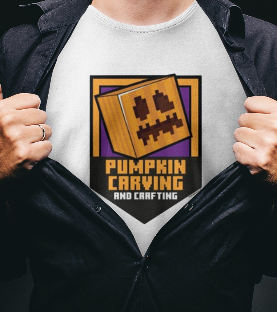Pumpkin Carving And Crafting Pixel T-Shirt